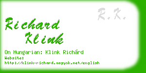 richard klink business card